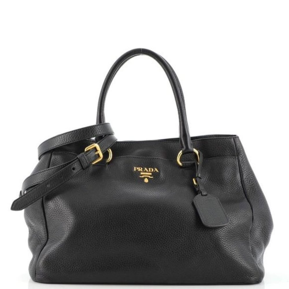 Prada - Vitello Daino Medium Black 100% Authentic